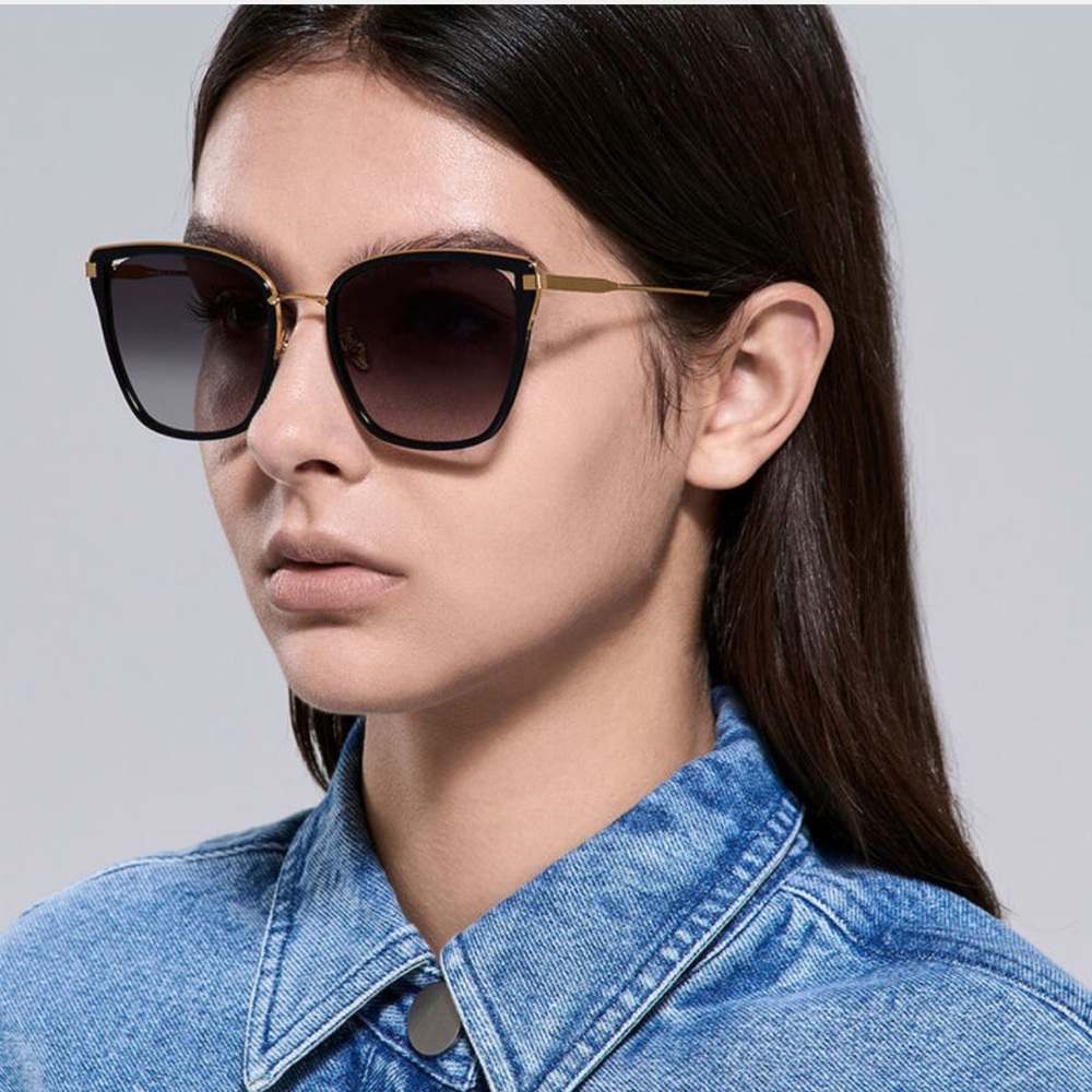 Charles & Keith  Recycled Acetate Wire-Frame Butterfly Sunglasses - Black
